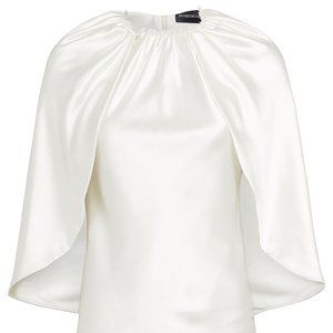 BRANDON MAXWELL Silk Satin Cape Blouse size 2
